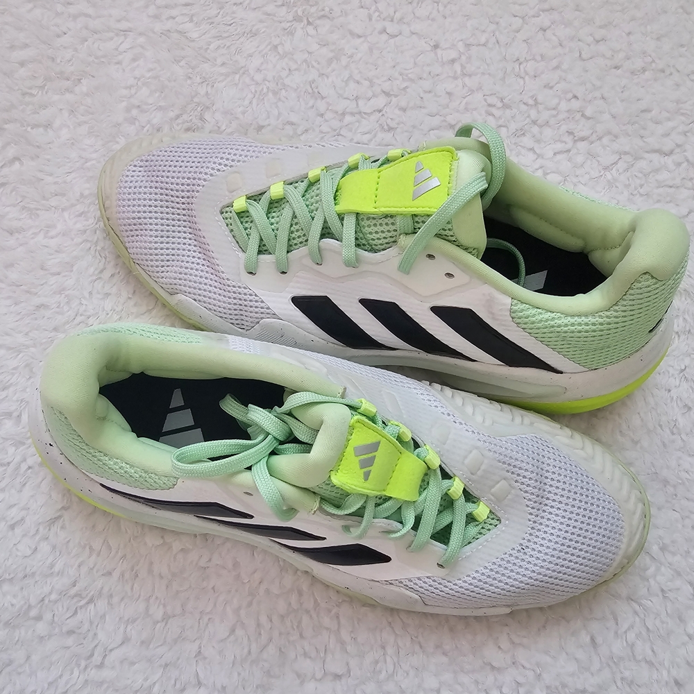 Adidas  White and Lime Green Sneakers